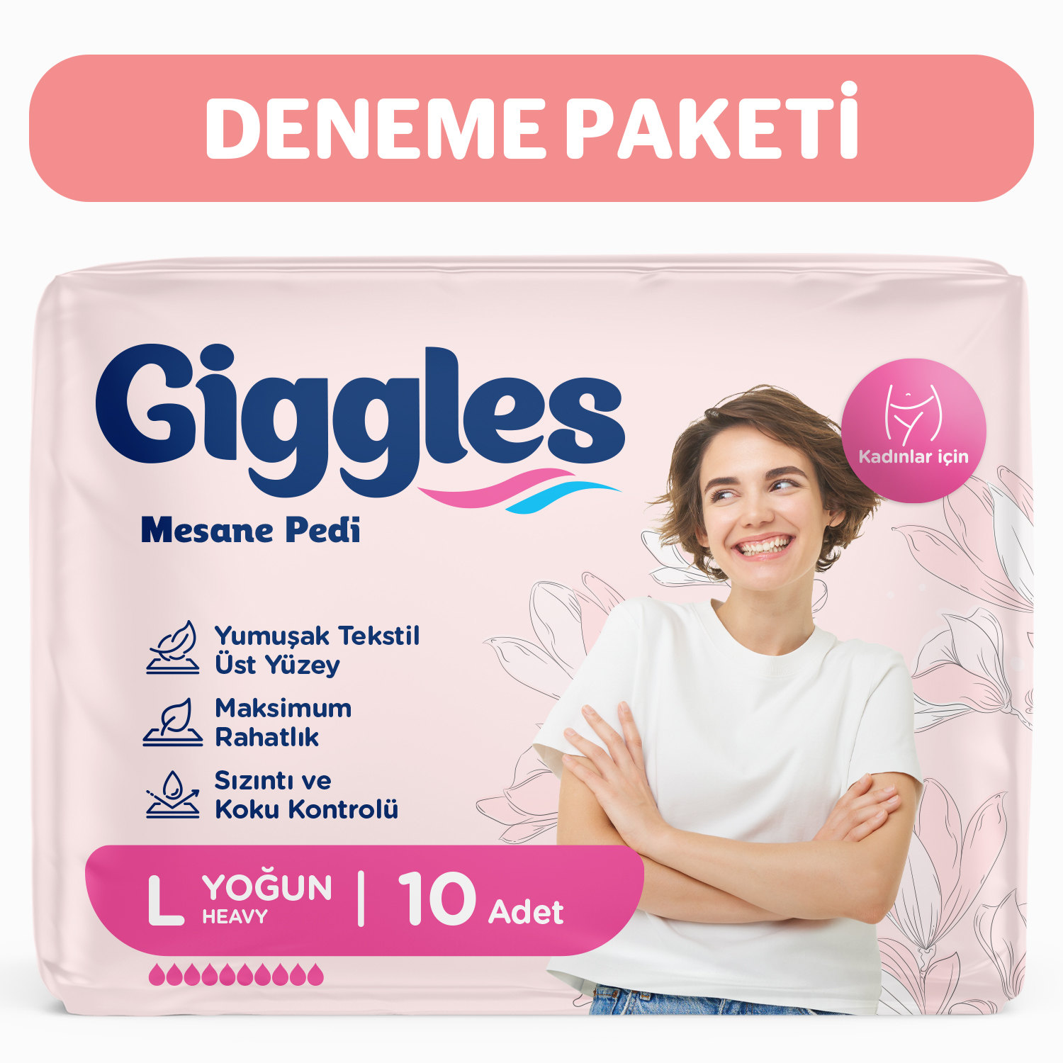 Giggles Kadın Mesane Pedi Large 10'LU
